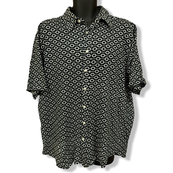 Vintage Chain Link Pattern Button Up Shirt - Picture 1 of 4